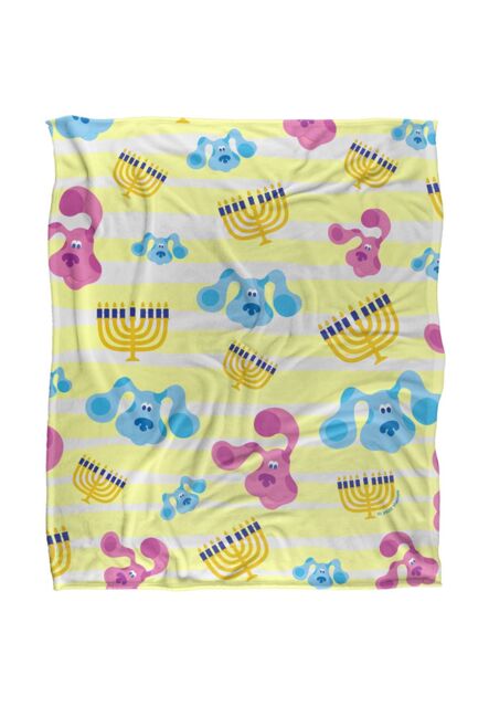 Blues Clues Blues Hanukka Pattern Silky Touch Super Soft Throw Blanket 152 X 127 cm in White - image 1