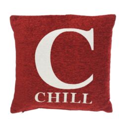 Orsina Chill Words Cushion in Red - thumbnail 3
