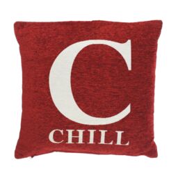 Orsina Chill Words Cushion in Red - thumbnail 1