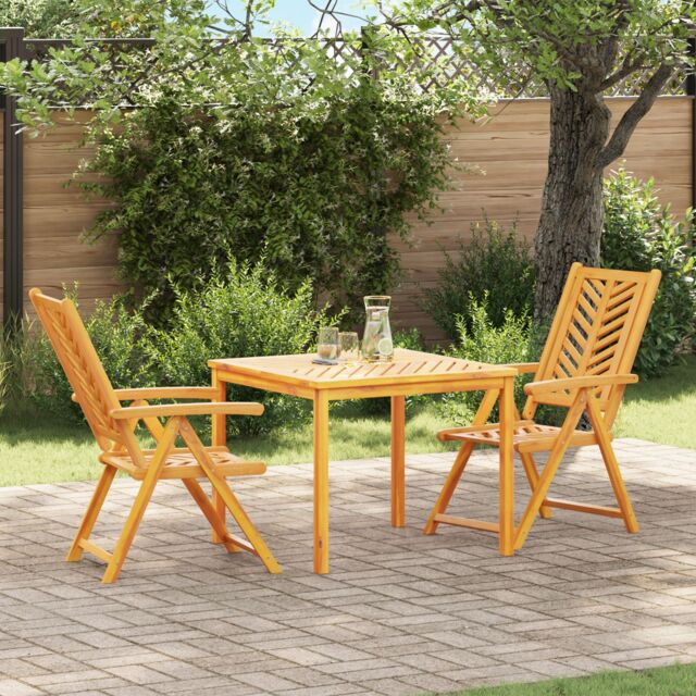 Berkfield Home 3 Piece Garden Dining Set Solid Wood Acacia - image 1