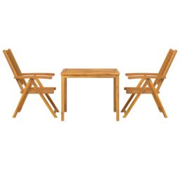 Berkfield Home 3 Piece Garden Dining Set Solid Wood Acacia - thumbnail 7