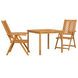 Berkfield Home 3 Piece Garden Dining Set Solid Wood Acacia - thumbnail 2