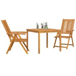 Berkfield Home 3 Piece Garden Dining Set Solid Wood Acacia - thumbnail 3
