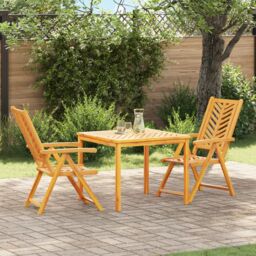 Berkfield Home 3 Piece Garden Dining Set Solid Wood Acacia