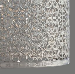 Lighting Collection Non Elec Chrome Cylinder Metal Pendant Lamp Shade in Silver - thumbnail 4
