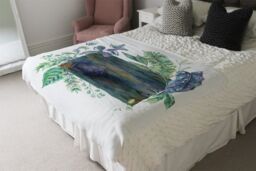 Benjamin Tate Design Green Leaves Board Blanket in Natural - Size: 120 cm x 150 cm - thumbnail 3