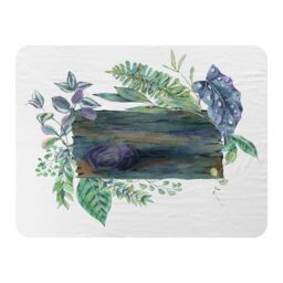Benjamin Tate Design Green Leaves Board Blanket in Natural - Size: 120 cm x 150 cm - thumbnail 1