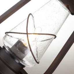 Netlighting Miners 1 Light Outdoor Pedestal Lantern Old Bronze IP44 E14 in Brown - thumbnail 3