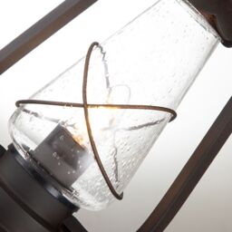 Netlighting Miners 1 Light Outdoor Pedestal Lantern Old Bronze IP44 E14 in Brown - thumbnail 4