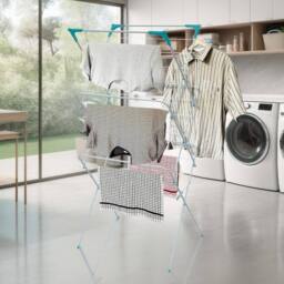 Trendi 3 Tier Clothes Airer Drying Rack, Foldable Indoor Laundry Stand in Aqua - thumbnail 2