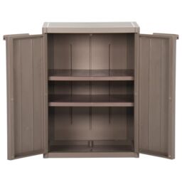 Berkfield Home Garden Storage Cabinet Brown 65x45x88 cm PP Wood Look - Size: 65 x 45 x 88 cm - thumbnail 4