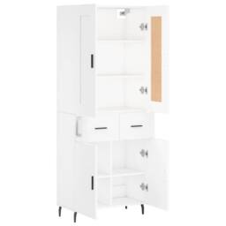 Berkfield Home Highboard White 69.5x34x180 cm Engineered Wood - thumbnail 4