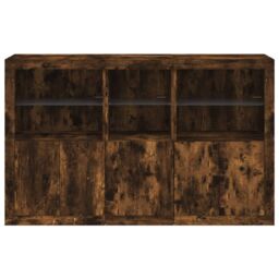 Berkfield Home Sideboard with LED Lights Smoked Oak 162x37x100 cm in Brown - Size: 162 x 37 x 100 cm - thumbnail 6