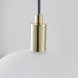 FurnitureboxUK Martha Brushed Brass Art Deco Pendant Light With Frosted Glass Globe in Gold - thumbnail 4