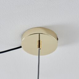 FurnitureboxUK Martha Brushed Brass Art Deco Pendant Light With Frosted Glass Globe in Gold - thumbnail 5