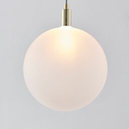 FurnitureboxUK Martha Brushed Brass Art Deco Pendant Light With Frosted Glass Globe in Gold - thumbnail 3