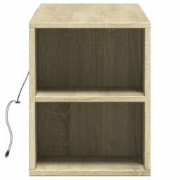 Berkfield Home TV Wall Cabinet with LED Lights Sonoma Oak 135x31x39.5 cm in Light Tan - thumbnail 7
