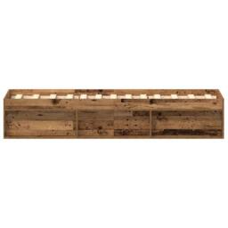 Berkfield Home Durable Bed Frame without Mattress Old Wood 75x190 cm Engineered Wood in Brown - thumbnail 6