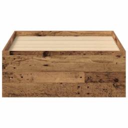 Berkfield Home Durable Bed Frame without Mattress Old Wood 75x190 cm Engineered Wood in Brown - thumbnail 5