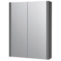Clifton Grey Gloss Mirror Bathroom Cabinet 500mm Wide