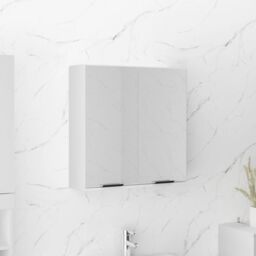 Berkfield Home Bathroom Mirror Cabinet White 64x20x67 cm - Size: 64 x 20 x 67 cm
