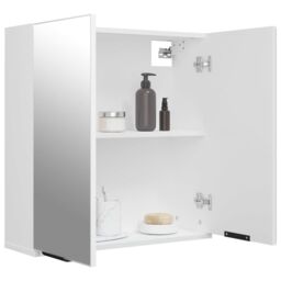 Berkfield Home Bathroom Mirror Cabinet White 64x20x67 cm - Size: 64 x 20 x 67 cm - thumbnail 5