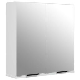 Berkfield Home Bathroom Mirror Cabinet White 64x20x67 cm - Size: 64 x 20 x 67 cm - thumbnail 2