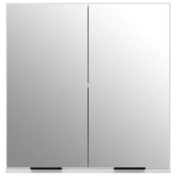 Berkfield Home Bathroom Mirror Cabinet White 64x20x67 cm - Size: 64 x 20 x 67 cm - thumbnail 6
