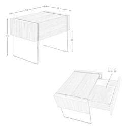 Angel Cerda Walnut Veneer Bedside Table with Tempered Glass Legs in Brown - thumbnail 7