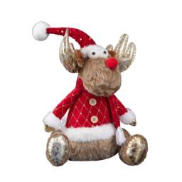 Samuel Alexander 45cm Sitting Plush Golden Dancer Christmas Reindeer Decoration in Beige - thumbnail 8