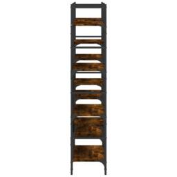 Berkfield Home Bookshelf Smoked Oak 160x28.5x136.5 cm Engineered Wood in Brown - thumbnail 6