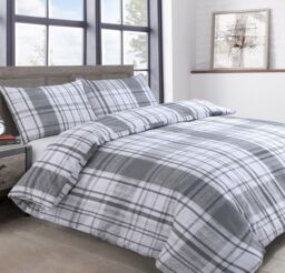 Velosso Cheswick Twin Pack Duvet Cover & Pillowcase Set - Printed Cotton Rich in Grey - Size: King - thumbnail 2