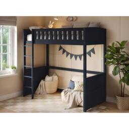 Flair Bea Wooden High Sleeper in Blue - Size: Single - thumbnail 1