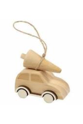 KDMD Wooden Car with Christmas Tree 3 Pack in Light Sand - thumbnail 2