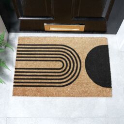 Artsy Mats Abstract Half Moon Design Doormat in Grey - Size: 40 cm x 60 cm - thumbnail 2