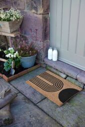 Artsy Mats Abstract Half Moon Design Doormat in Grey - Size: 40 cm x 60 cm - thumbnail 1