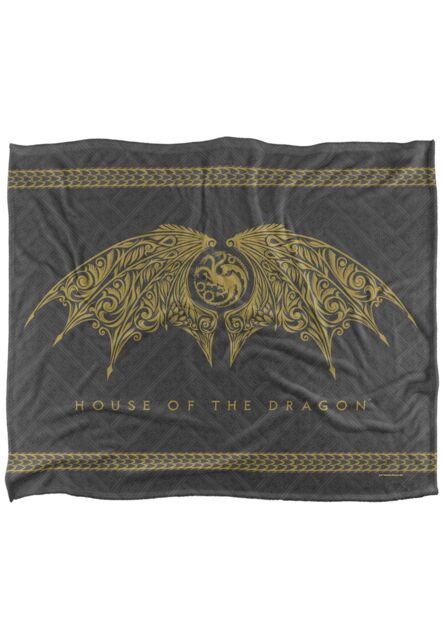 Game Of Thrones House of The Dragon Blanket, 152x127 cm Dragon Wings Silky Touch Super Soft Throw Blanket in White - image 1
