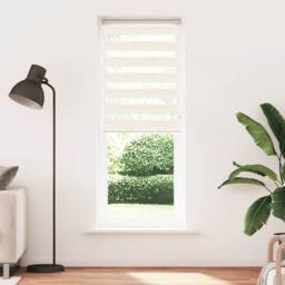 Berkfield Home Zebra Blind Marble Beige 75x200 cm Fabric Width 70.9 cm Polyester - thumbnail 1
