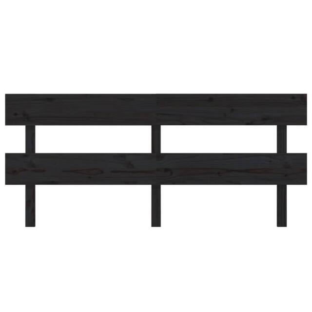 Berkfield Home Beautiful Bed Headboard Black 204x3x81 cm Solid Wood Pine - Size: 204 x 3 x 81 cm - image 1