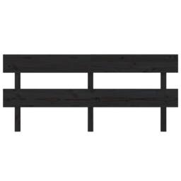 Berkfield Home Beautiful Bed Headboard Black 204x3x81 cm Solid Wood Pine - Size: 204 x 3 x 81 cm - thumbnail 1