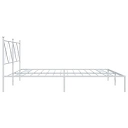 Berkfield Home Metal Bed Frame without Mattress with Headboard White 193x203cm - Size: 193x203 cm - thumbnail 5