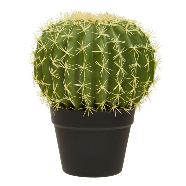 Orsina Fiori Artificial Cactus in Plastic Pot, Desert-Inspired Faux Plant for Windowsill or Tabletop in Green - image 1