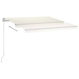 Berkfield Home Manual Retractable Awning with LED 450x350 cm Cream - thumbnail 3