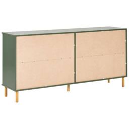 Wyld and Coco 6-Drawer Chest with Green-Gold Accents and Solid Wood Legs in Green - thumbnail 6