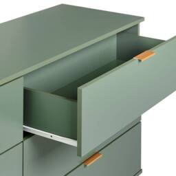 Wyld and Coco 6-Drawer Chest with Green-Gold Accents and Solid Wood Legs in Green - thumbnail 7