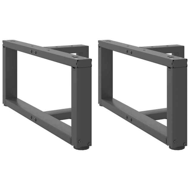 Berkfield Home Coffee Table Legs T-Shaped¬†2 pcs Anthracite 60x25x(30-31) cm Steel in Black - image 1