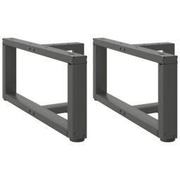 Berkfield Home Coffee Table Legs T-Shaped¬†2 pcs Anthracite 60x25x(30-31) cm Steel in Black - thumbnail 1