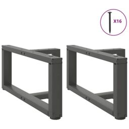 Berkfield Home Coffee Table Legs T-Shaped¬†2 pcs Anthracite 60x25x(30-31) cm Steel in Black - thumbnail 3