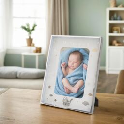 Happy Homewares Grandson Silver Plated 4x6 Frame with Gold & Silver Stars & Clouds - thumbnail 5