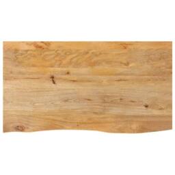 Berkfield Home Table Top Live Edge 100x60x3.8 cm Solid Wood Mango in Brown - thumbnail 2